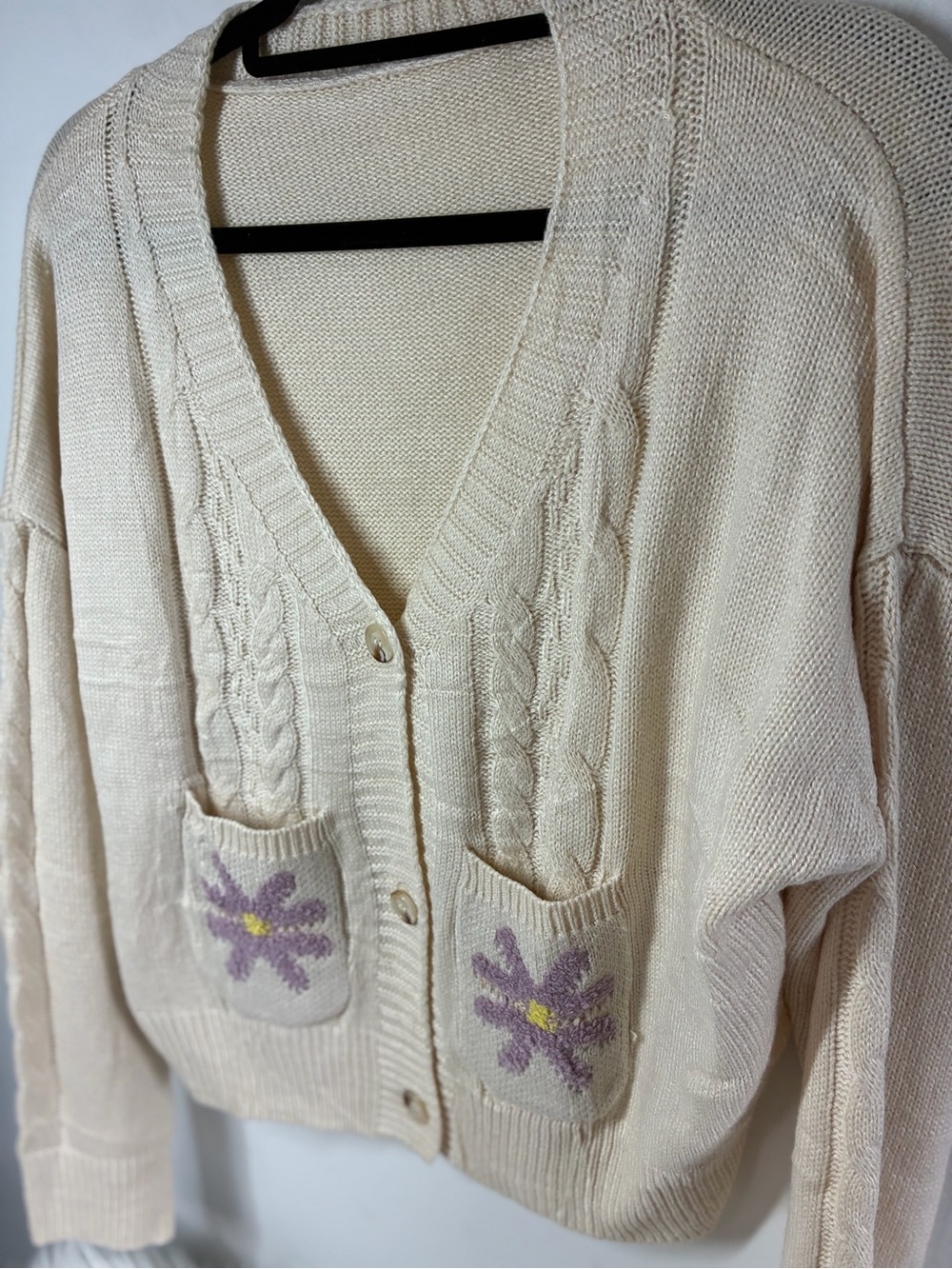Cream Knit Women's Sweater - Size M - Picture 5 of 5